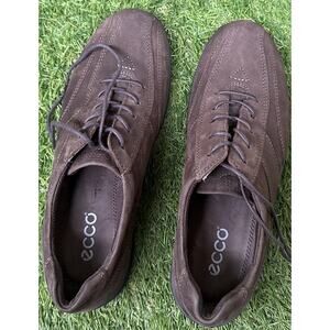 ECCO SKY TIE LACED FLATS TAUPE LEATHER SNEAKERS SHOES WOMENS SZ US 9-9.5 EU 40